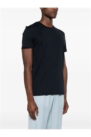 T-shirt leggera in misto cotone e seta blu navy PT TORINO | TL5STM050LEL01CD0360